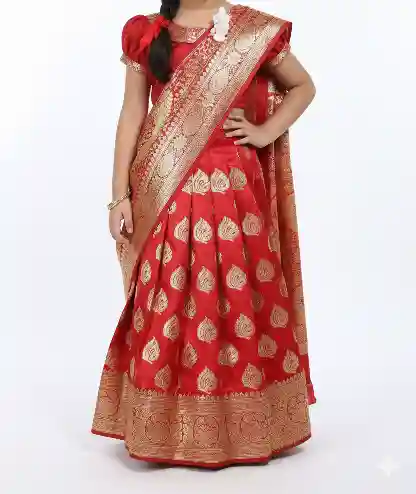 Ready to wear Banarasi Saree for Kids 2 Ready to wear banarasi saree