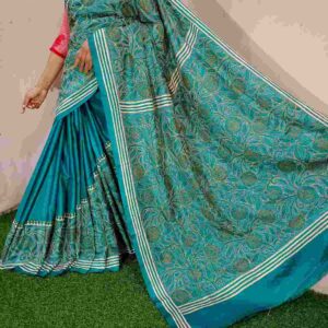 Kantha stitched saree