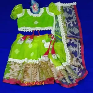 Ready to Wear Dhakai Maslin Saree for Kids
