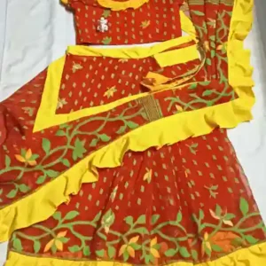 Ready to wear Katan Banarasi Saree for Kids