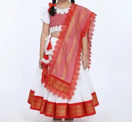Exclusive Pure Cotton Lehenga for Kids 1 Jamdani Lehenga