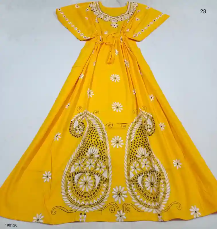 Kantha Stitched Kaftan Nighty 1 Kantha Stitched Kaftan Nighty