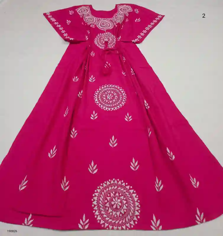 Kantha Stitched Kaftan Nighty 1 Kantha Stitched Kaftan