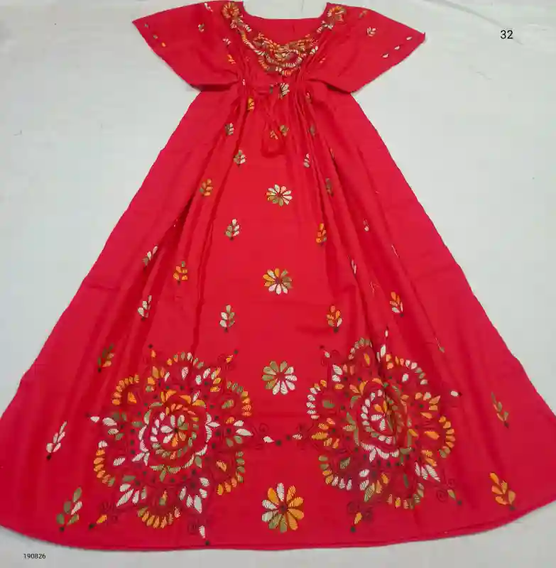 Kantha Stitched Kaftan Nighty 1 Kantha Stitched Kaftan Nighty