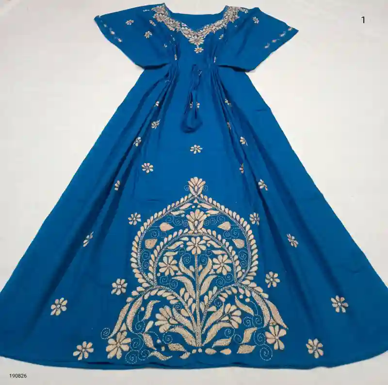 Kantha Stitched Kaftan Nighty 1 Kantha Stitched Kaftan Nighty