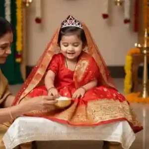 Kids Banarasi Saree for Annaprasan