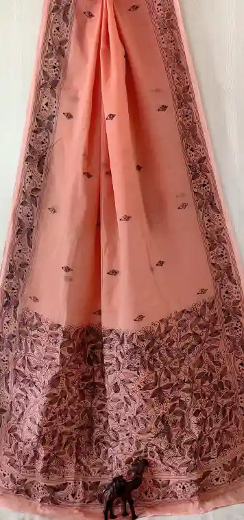 Kantha Stitched Cotton Saree 1 Kantha Stitched Cotton Saree