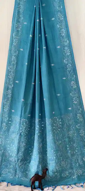 Kantha Stitched Cotton Saree 1 Kantha Stitched Cotton Saree