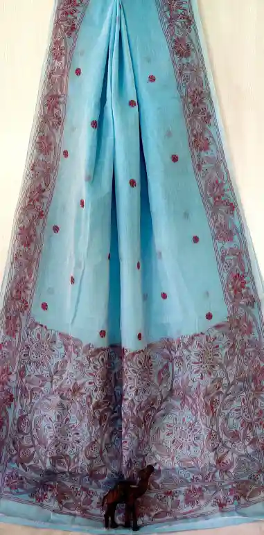 Kantha Stitched Cotton Saree 1 Kantha Stitched Cotton Saree