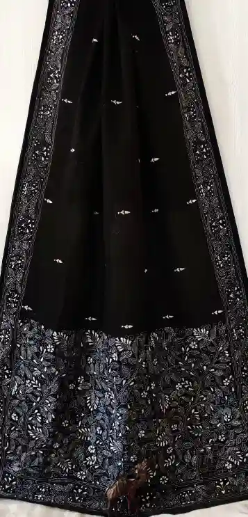 Kantha Stitched Cotton Saree 1 Kantha Stitched Cotton Saree
