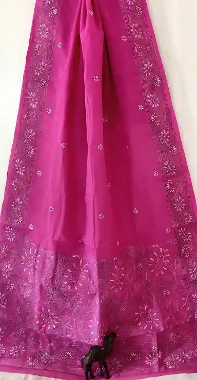 Kantha Stitched Cotton Saree 1 Kantha Stitched Cotton Saree