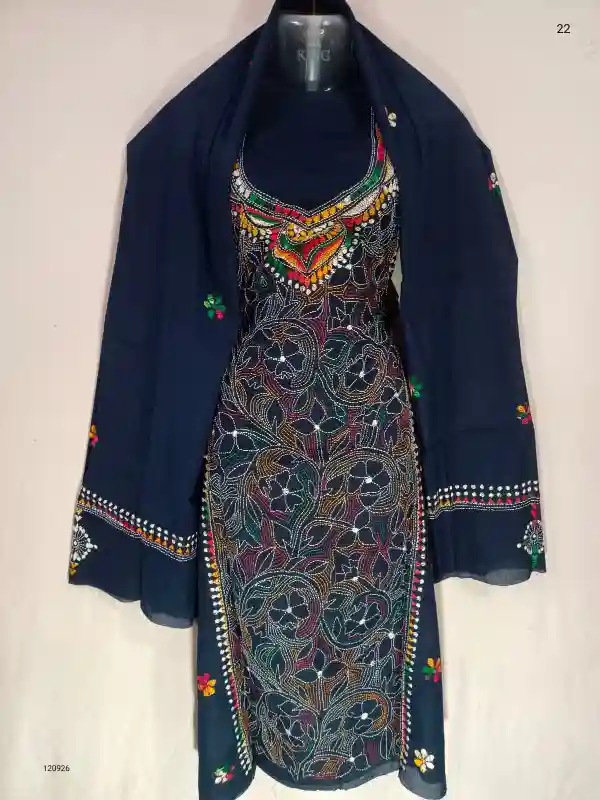 Reverse Kantha Stitched Salwar 1 Reverse Kantha Stitched Salwar